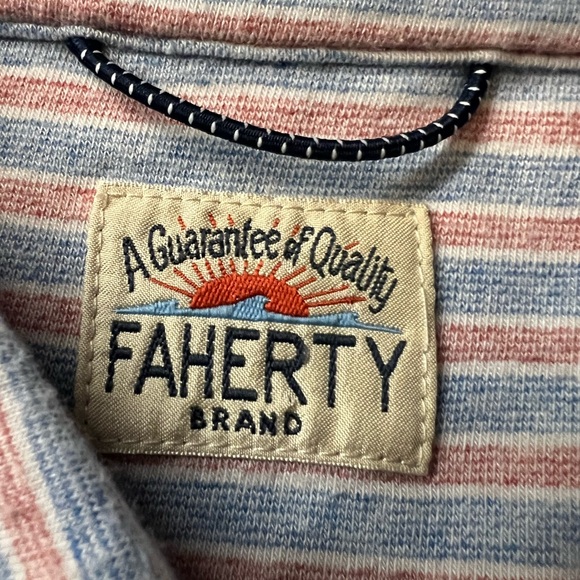 Faherty Multicolor Striped Polo Men’s Shirt Size XL - Picture 5 of 9